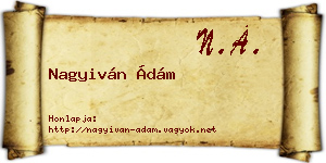 Nagyiván Ádám névjegykártya